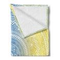thumbnail image 2 of Blue and Yellow Soft Flannel Fleece Throw Blanket, Ombre Mandala Oriental Universe and Themed Image Art, Cozy Plush for Indoor and Outdoor Use, 50" x 70", Blue Yellow, by Ambesonne, 2 of 5