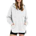 thumbnail image 2 of Vmvidoty Womens Oversized Hoodies Long Sleeve Sweatshirts Hooded Pullover Shirt Casual Tops with Pockets White 2XL, 2 of 6