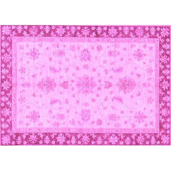 Ahgly Company Indoor Rectangle Oriental Purple Traditional Area Rugs, 7' x 10'