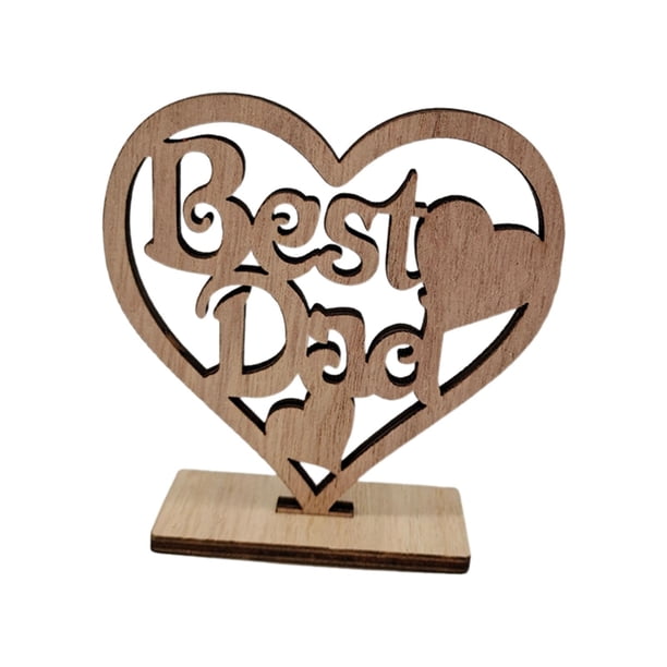 Decoración de corazón de madera Regalos del Día del Padre Adornos Regalos de amor en forma de corazón para Estilo B