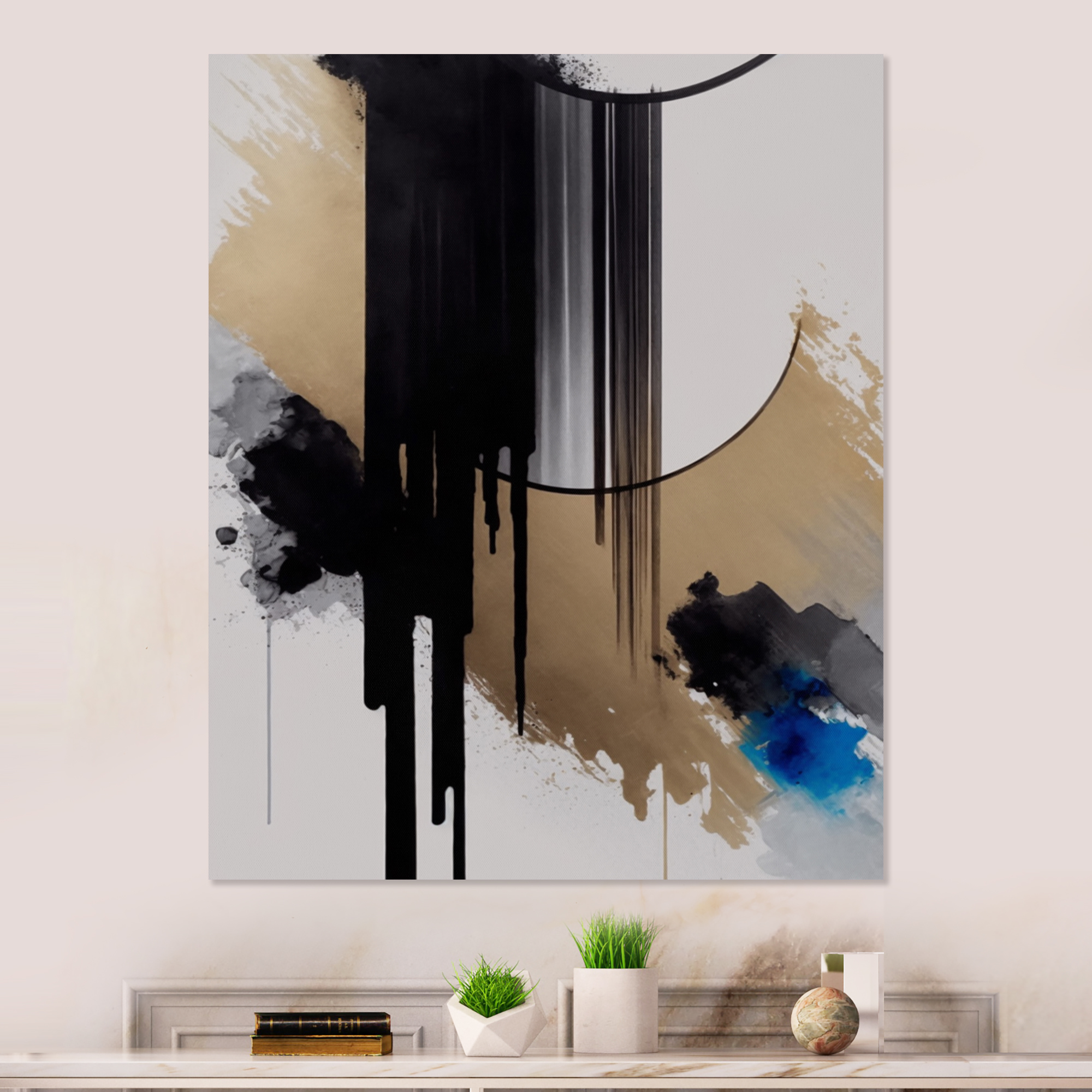 Designart Blue Minimalist Abstract I Canvas Wall Art