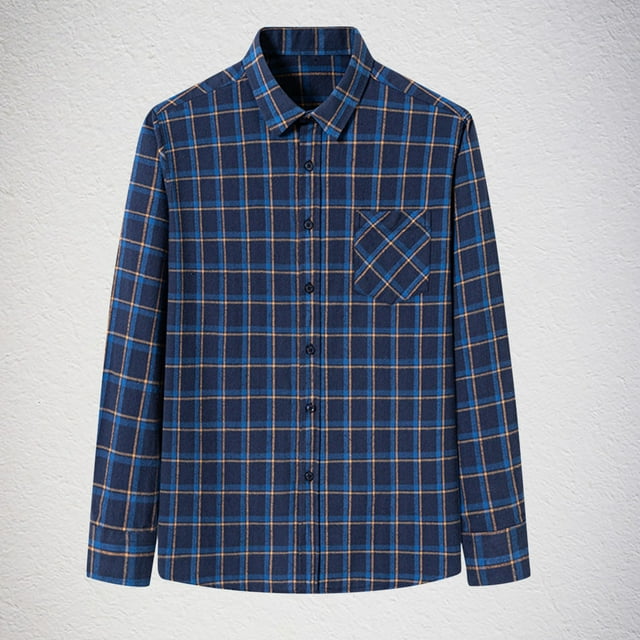 Blusa y camisa de manga larga con cuello vuelto para hombre, estampada, informal, formal, con solapa, de poliéster
