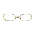 thumbnail image 1 of Pierced Loop Ring Rectangle Metal Rim OG Sunglasses Gold Computer Lens, 1 of 4