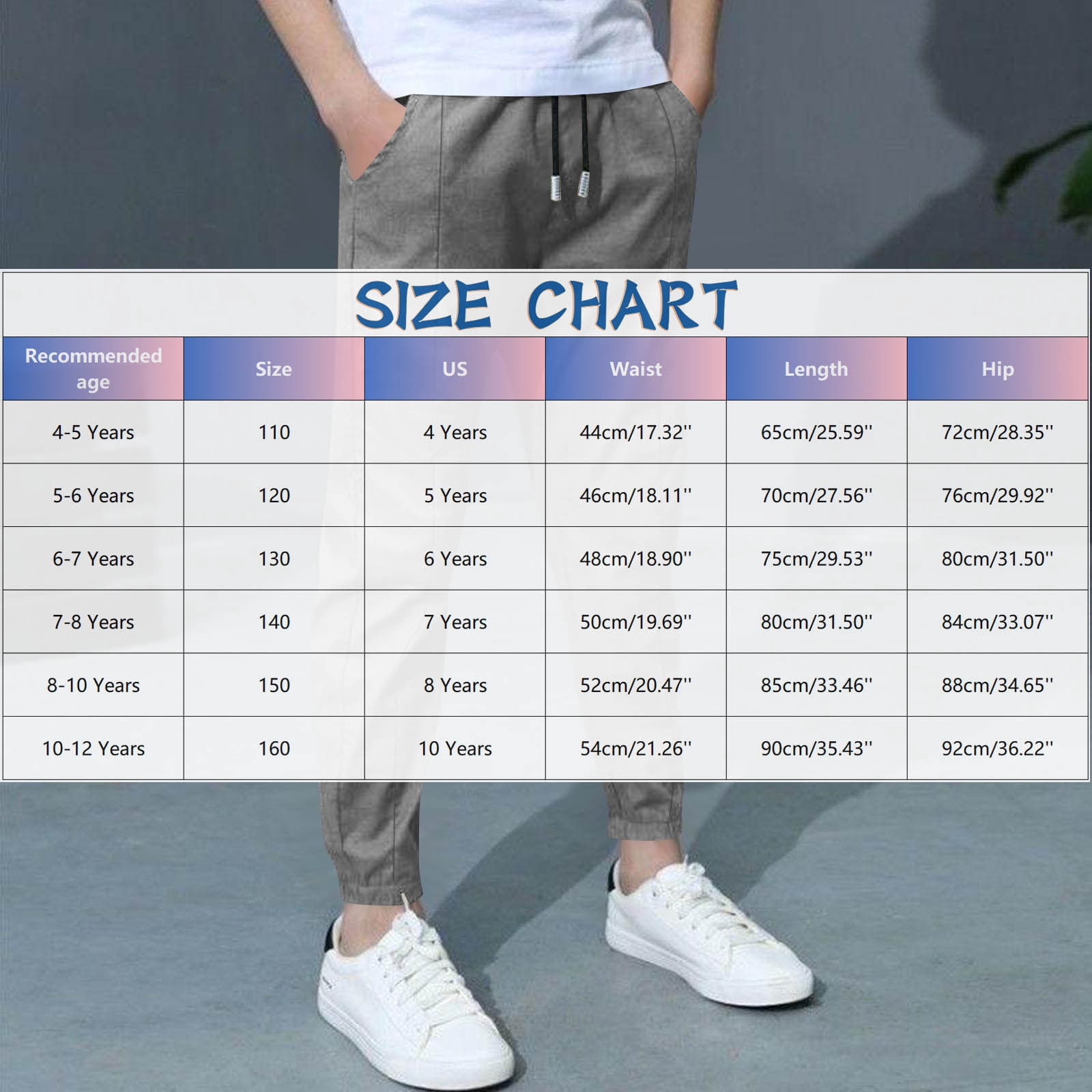 4-12 Years Boys' Baggy Sweatpants Straight Leg Open Bottom Casual – details