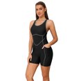 thumbnail image 1 of Charmo Womens Color Blocked One Piecec Swimsuits Boyleg Unitard Swimwear with Pockets, 1 of 9