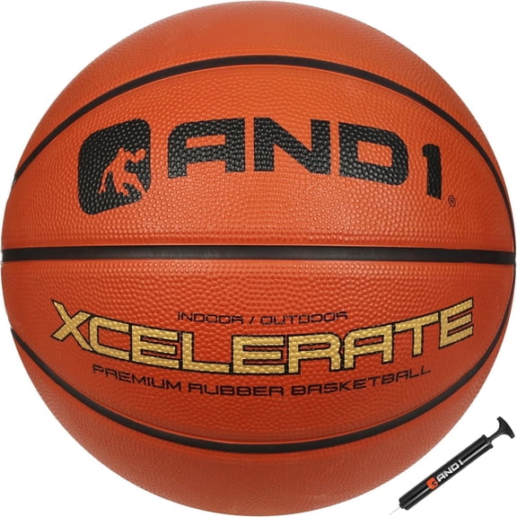 AND1 Xcelerate Basketball: Size 7 (29.5") - Deep Channel Construction, for Indoor/Outdoor Use