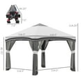 thumbnail image 3 of Patio Umbrellas Outsunny 10' x 10' Pop Up Canopy Tent with Netting, Instant Tents for Parties, Height Adjustable, with Wheeled Carry Bag and 4 Sand Bags for Outdoor, Garden, Patio, Gray,Market Umbrel, 3 of 9
