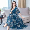 thumbnail image 1 of Women Chiffon Dress Spring Summer Floral Bohemian Long Beach Dress, 1 of 9