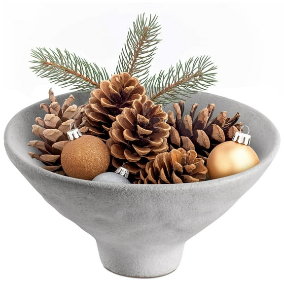 Navaris Sculptural Deco Ceramic Serving Bowl - Artisan Design & Natural Look - Ideal as Fruit Bowl, Salad Bowl, Bread Basket, or Key Dish - Storage Bowls for Trinkets & Jewellery