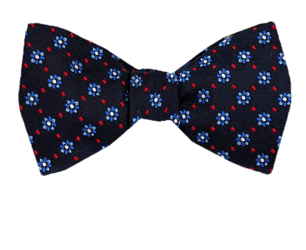 Men's Navy Blue Silk Self Tie Bowtie Tie Yourself Bow Ties