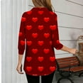 thumbnail image 4 of DAFPZW Valentine's Day Love Print Shirt for Women Casual 3/4 Sleeve Dressy Blouse Work Business Spring Summer Fashion Outfits, 4 of 5