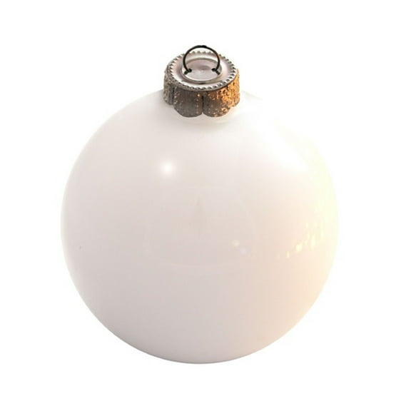 Whitehurst Petite Shiny Finish Glass Christmas Ball Ornaments - 1.25" (30mm) - White - 40ct