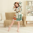 thumbnail image 3 of FORMRS Niños Bathrobe Unisex Hooded Robe Soft Plush Pajamas Sleepwear, Size 7-9T, Beige Cats Reading, 3 of 7
