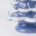 thumbnail image 4 of Sunlit Cordless Lighted Ceramic Christmas Tree Vintage Tabletop Christmas Decoration Pre-Lit Colorful Mini Light Bulbs 13" Traditional AA Battery Operated LED - Ombre Blue, 4 of 7