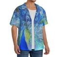 thumbnail image 2 of Fotbe Peacock Camisa Estampada de Manga Corta para Hombre, Casual de Verano, Estilo Playero, Sin Arrugas-3X-Large, 2 of 5