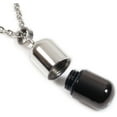 thumbnail image 1 of GHSDFBB Collier Pendentif Capsule Pilule Ouvrable Petit en Acier Inoxydable Argent Or Noir Bleu, 1 of 3