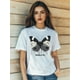 thumbnail image 1 of Women's Summer Casual T-Shirt Fashion Butterfly Rose Flowers Retro Style Print Short Sleeve Round-NeCamisetas de verano para mujer, manga corta, cuello redondo, casual, lindo, con gráficos, camisetas, 1 of 6