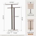 thumbnail image 5 of ThrottleT-Bronze Standing Towel Rack with Weighted Marble Base, 2-Tier Towel Rack Stand for Bathroom Floor, Bath Towel Holder Fits Bath Towel & Hand Towel,18/8 Stainless Steel, BTH217-BB, 5 of 18