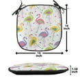 thumbnail image 5 of Flamingo Chair Seating Cushion Set of 6, Colorful Retro Vintage Flamingo Patterns in Polka Dot Design Checked Background, Seat Pads for Office with Anti-slip Backing, 16"x16", Multicolor, by Ambesonne, 5 of 7