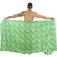 thumbnail image 2 of LA LEELA Men's Bath Trunk Swimwear Sarong Pareo Beach Wrap One Size Leaves, Green Summer Vacation Aloha, 2 of 4