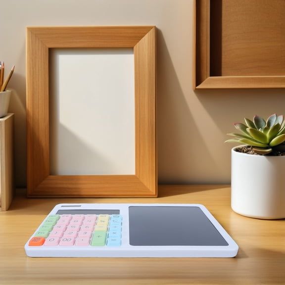 ETEREAUTY Quiet Solar Calculator with Writing Tablet and Large LCD Screen, Ideal for Office, School, and Home Use