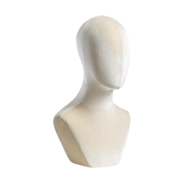 Cabeza de maniquí de busto, exhibición de pelucas, mesa multiusos, soporte para cabeza de entrenamiento de pelucas Beige