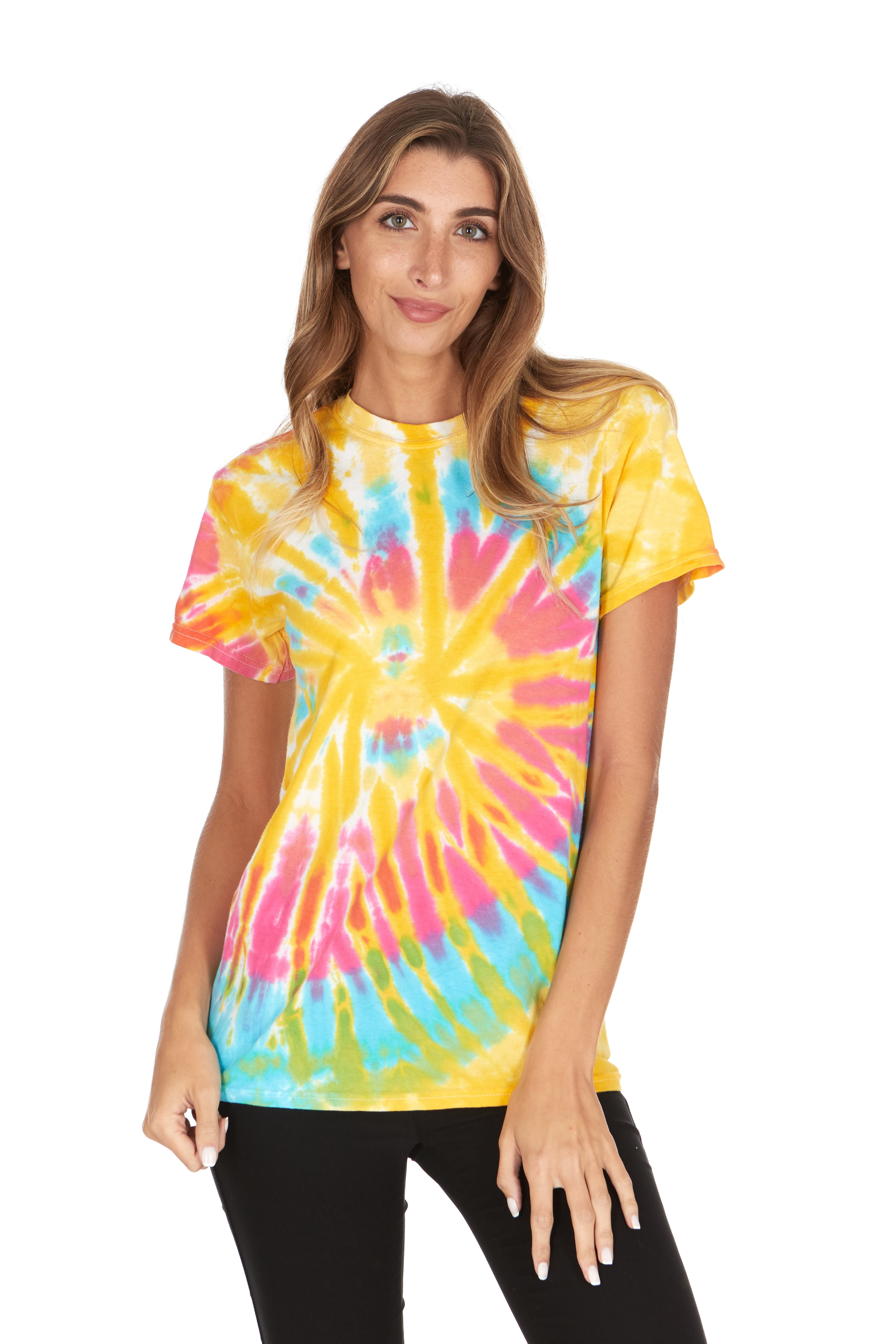 Daresay Tie Dye Style T-Shirts Women - Fun, Multi Color designs Tops ...