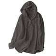 thumbnail image 2 of DAFPZW Cotton Linen Hoodies for Women Button Down Sun Protection Shirts Casual Long Sleeve Blouse Summer Vacathion Beach Tops, 2 of 3