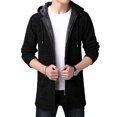 thumbnail image 2 of Nueva chaqueta con capucha de terciopelo para hombre, chaqueta con capucha, gabardina larga con capucha, abrigo polar, 2 of 5