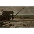 thumbnail image 2 of Elihu Vedder 18x13 Black Ornate Wood Framed Double Matted Museum Art Print Titled - Fishing Hut off Pierhead, Viareggio, Italy (1880), 2 of 5
