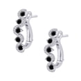 thumbnail image 3 of 10K White Gold, Black and White Diamond Fashion Earrings (7/8 cttw), 3 of 5