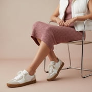Cushionaire Balance Lace Up Women's Sneakers - Casual Tennis Shoes for Women with Memory Foam and Slip Resistant Outsole