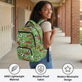 thumbnail image 3 of FKELYI Green Soccer Goal Print Kids Backpack for Elementary Student 17 Inch Schoolbag Primary School Bookbag Casual Daypack Travel Rucksack with Multi-Pockets for Boys Girls, 3 of 7