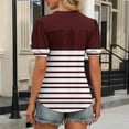thumbnail image 4 of Liquidation! Hauts Grande Taille pour Femmes, Blouse à Manches Courtes d'Été pour Femmes, Blouse Décontractée à Imprimé Col en V Manches Courtes Décontractée pour Femmes, 4 of 5