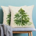 thumbnail image 2 of Christmas Pillow Covers 16x16 Set of 2, Green Watercolor Christmas Tree Decor Throw Pillow Covers Linen Farmhouse Winter Nature Themed Rustic Forest Cushion Case for Couch Sofa Home Outdoor, 2 of 6