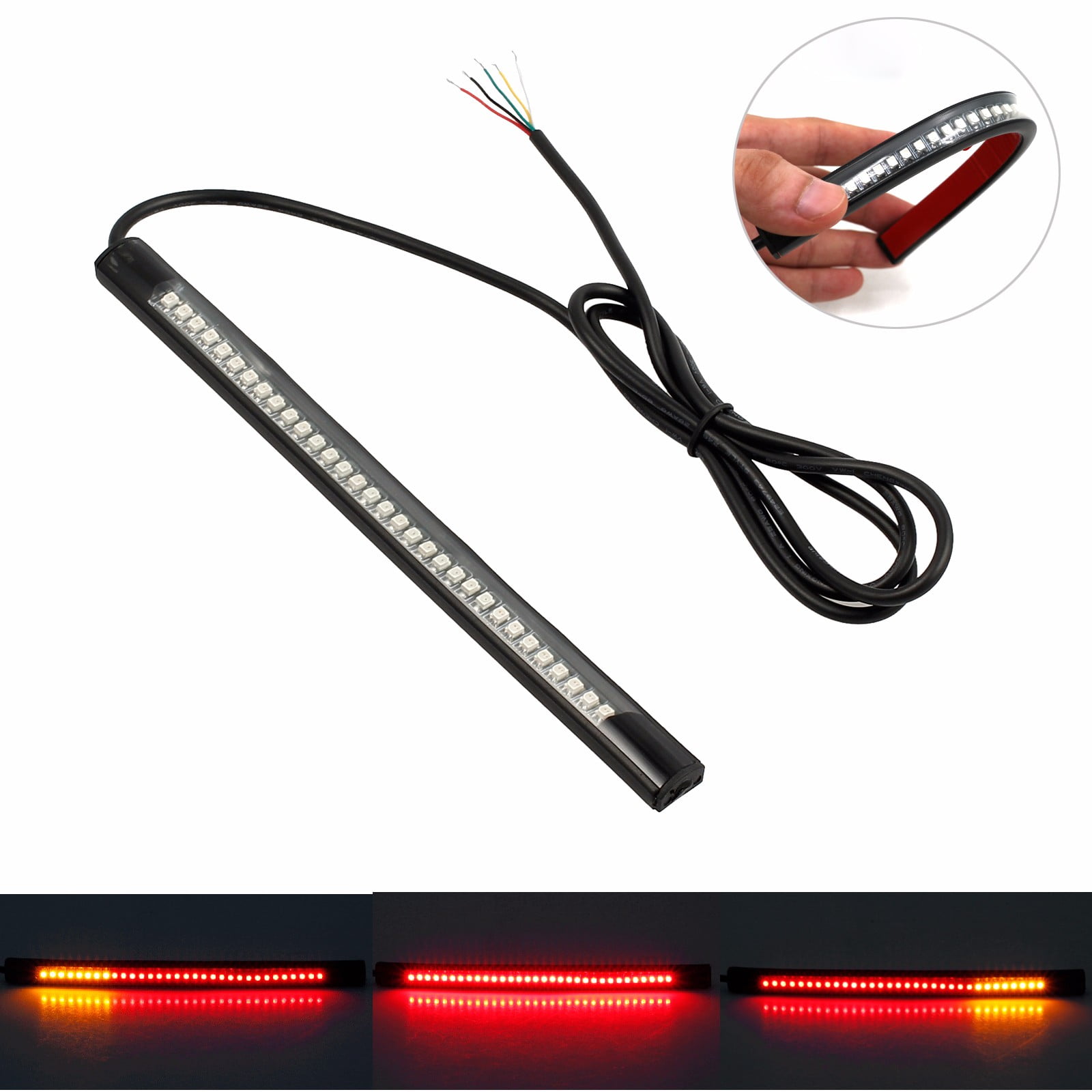 Led Tail Light Strip ESYNIC Universal Motorcycle LED Tail Light Strip 7.8 Inch Flexible 48