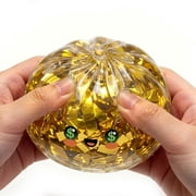 2 Pcs Giant Gold Glitter Dumpling Squishy Toys with Steamer Basket, Jumbo Bao Bun Stress Relief Ball, Viral Fidget Sensory Toys for K*-ids and Adults, Dollar Sign Eyes Money Dumpling