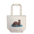 thumbnail image 1 of Otter, Mid Century Brushwork (100% Cotton Canvas Reusable Tote Bag), 1 of 3