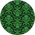 thumbnail image 1 of Ahgly Tapis Rond Lavable en Machine Intérieur Transitionnel Vert Forêt Foncé, 4 Pieds Rond, 1 of 7