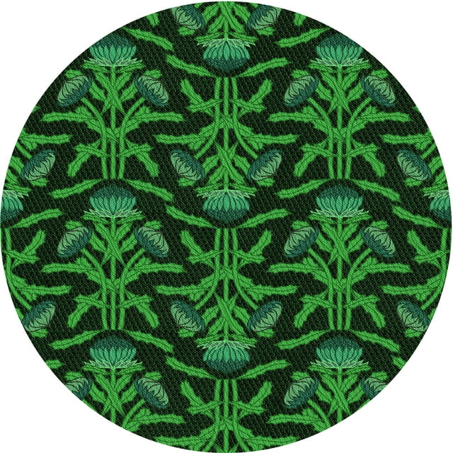 Ahgly Tapis d'Intérieur Lavable en Machine Carré Vert Forêt Foncé, 3 Pieds Carré