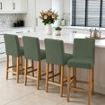 thumbnail image 3 of Pure Army Green Bar Stool Covers - Stretch Dining Chair Covers Set of 2, Modern Solid Color Minimalist Art Bar Chair Cover Removable Counter Stool Pub Chairs Slipcovers Protectors for Kitchen/Cafe, 3 of 9