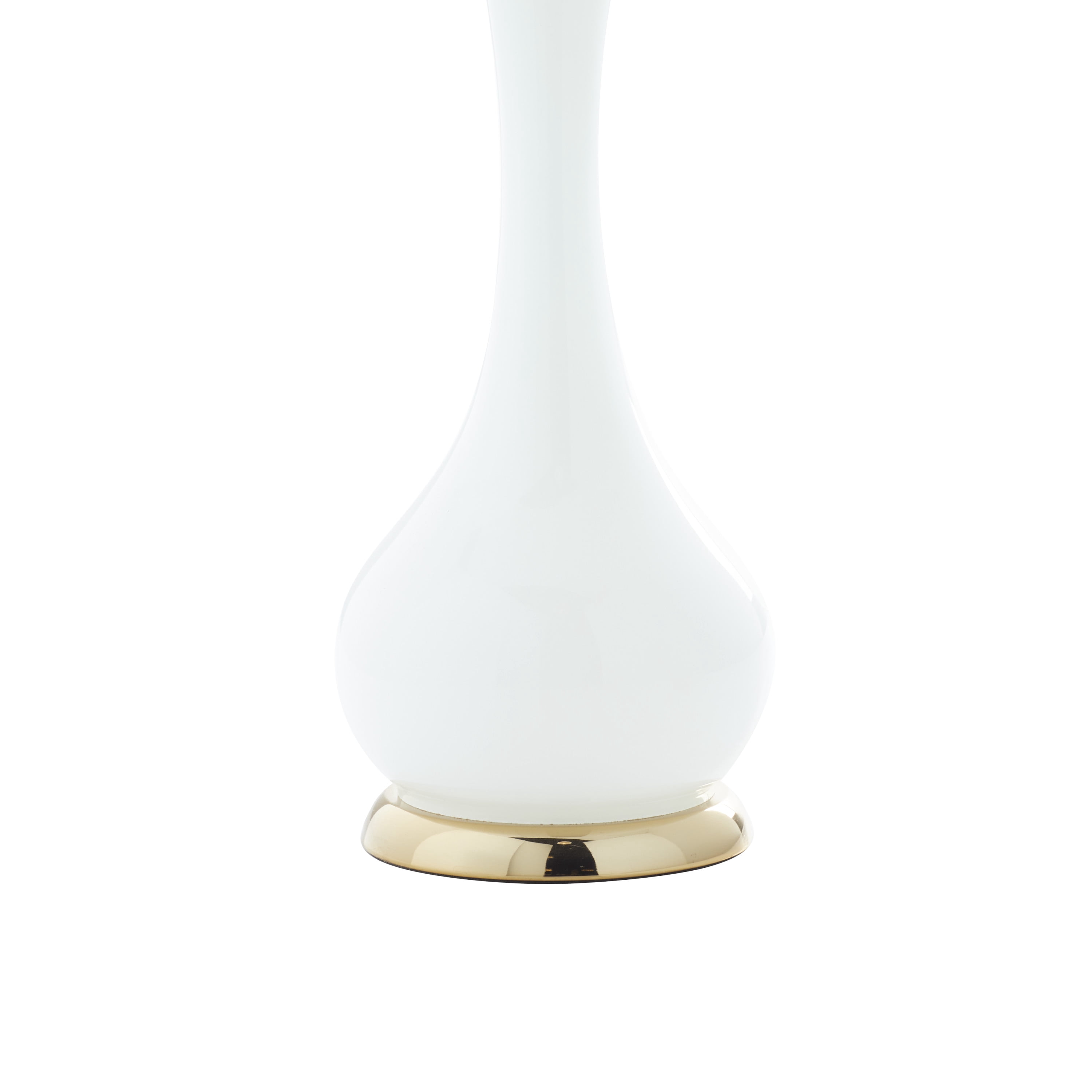 DecMode 29" White Table Lamp with White Linen Shade (2 Count)