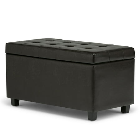 Brooklyn + Max City 34 inch Wide Contemporary Storage Ottoman in Tanners Brown Faux