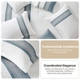 thumbnail image 6 of Nanshing Home Striped 7 Piece Blue Comforter Set, Queen Size Microfiber Bedding, All Season Polyester Bedding Set, Bed Skirt, Pillows & Shams, 6 of 7