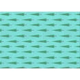 thumbnail image 1 of Ahgly Company Tapis d'Intérieur Lavable en Machine Rectangle Transitionnel Méduses Zone Verte, 2' x 5', 1 of 7