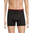 thumbnail image 2 of IZOD M Polyester Stretch Waistband Men's Boxer Briefs, Black (3-Pack), 2 of 3