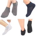 thumbnail image 6 of MANARC Women Cotton No Show Mesh Socks Low Cut Soft Comfortable Durable Breathable Double Layer Cushioned Anti Slip - Ribbed Instep For A Grip. 5 Pack White, Blue, Light & Dark Grey, Black -X-Large, 6 of 6