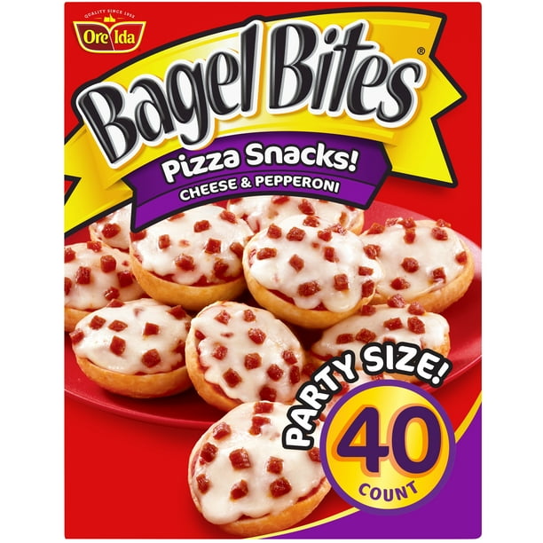 Bagel Bites Cheese Pepperoni Mini Pizza Bagel Frozen Snacks 40 Ct Box Walmart Com Walmart Com