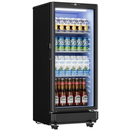 EUHOMY 6.0 Cu.ft Commercial Beverage Refrigerator, 40dB Display Cooler with UV Protection Glass for Bar, Cafe, Office