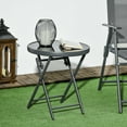 thumbnail image 2 of Outsunny Table Pliante d'Extérieur de 18 Po avec Dessus en Verre Trempé, Noire, 2 of 10